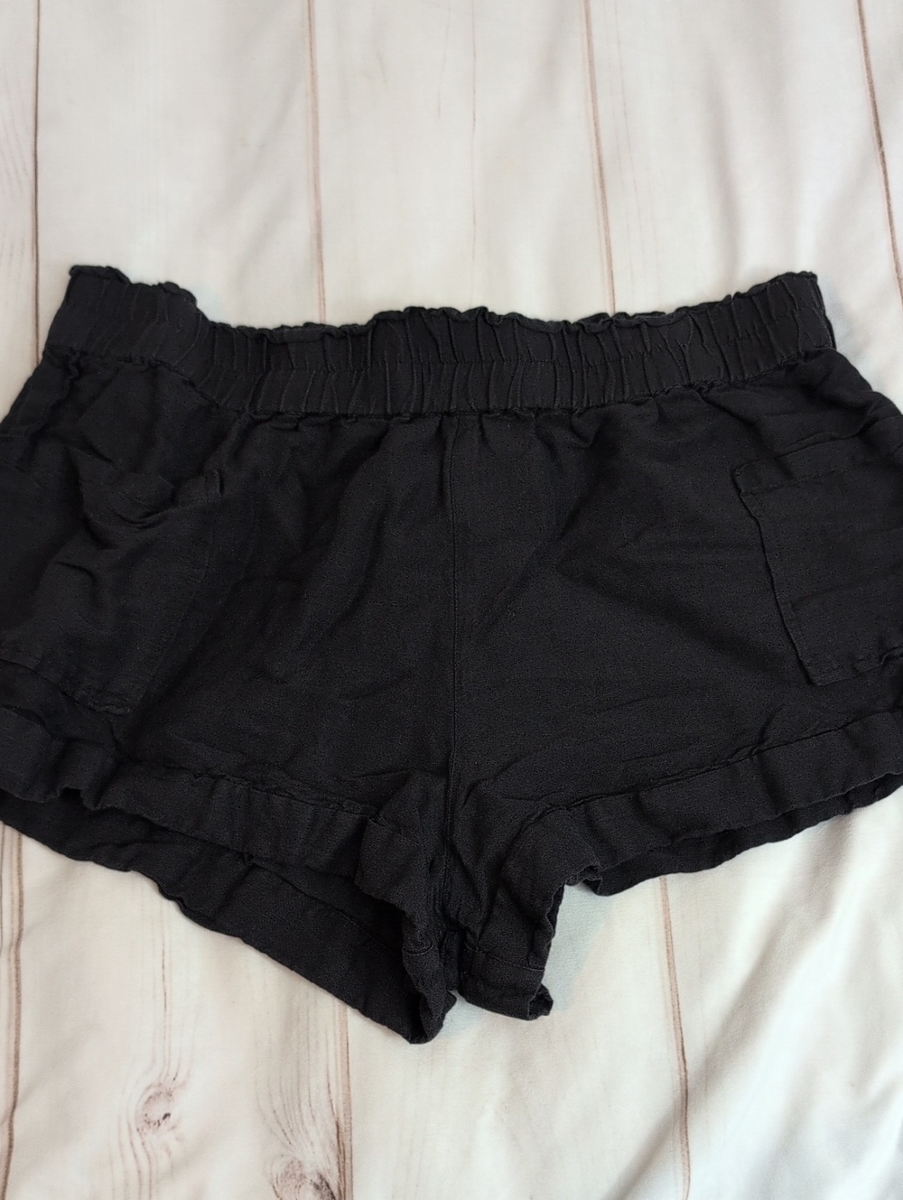 Show Me Your Mumu Disilvio Shorts XL Black Linen Blend High Rise Pull On